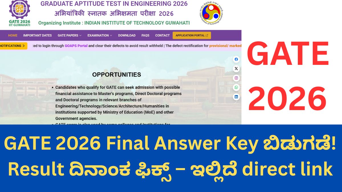 GATE 2026 Final Answer Key Released